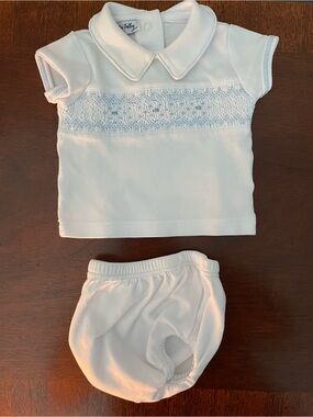 Classic White Smocked Kids Matching Set